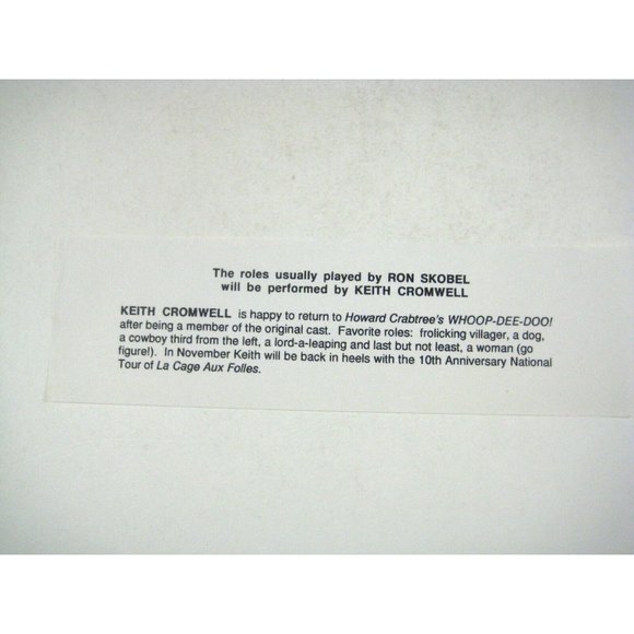 Whoop Dee Doo! Playbill October 1993 Crabtree David Lowenstein Skobel Tulin - Picture 2 of 7